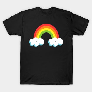 Rainbow with Happy Clouds T-Shirt